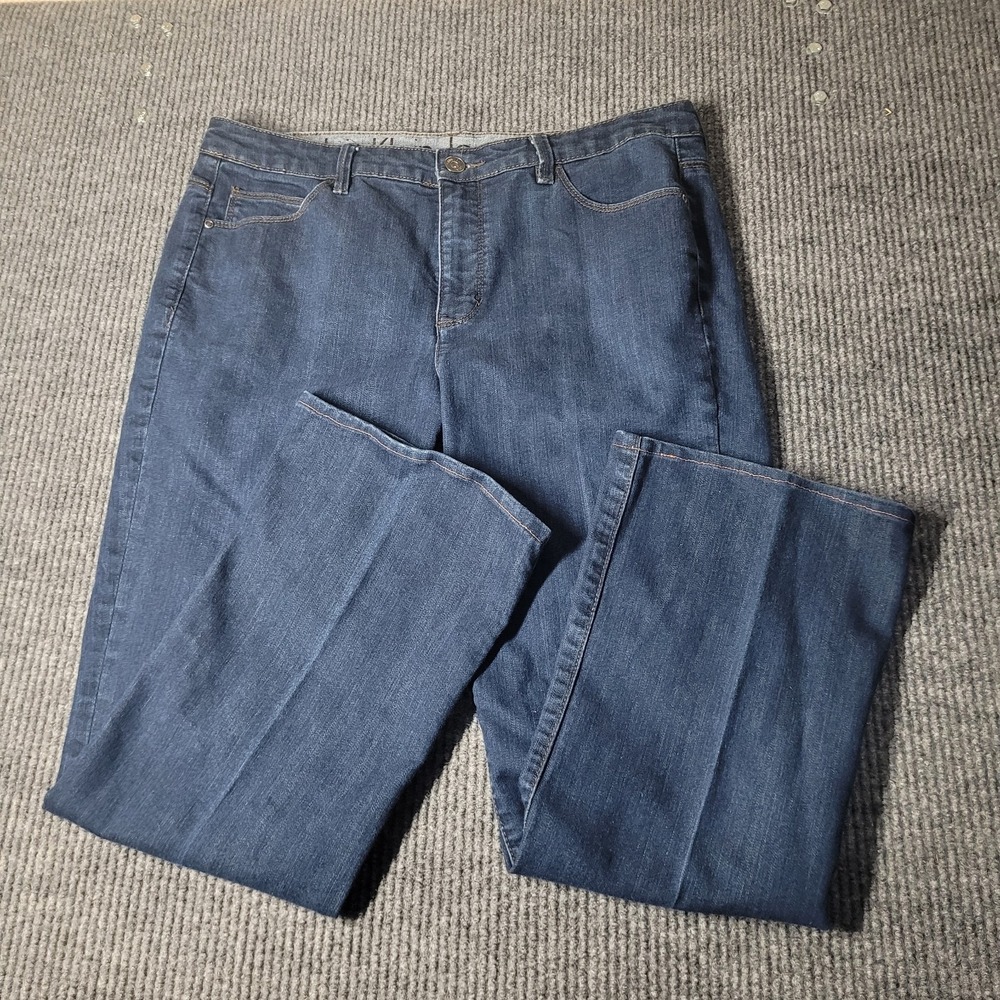 Calvin‎ Klein Boot Cut Stretch Shape Jeans Womens Sz 33/16 Blue Denim High Rise